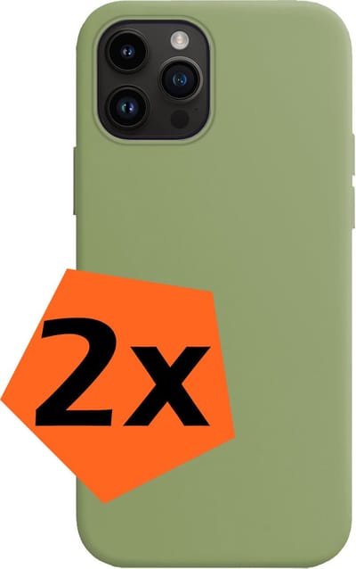 Hoes - 2 Stuks - Geschikt voor Apple iPhone 15 Pro - Sterk & Shockproof - Case Siliconen - Back Cover - Telefoon Hoes - Groen
