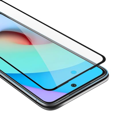 Cadorabo Screenprotector geschikt voor Xiaomi RedMi 10 Volledig scherm pantserfolie Beschermfolie in TRANSPARANT met ZWART - Gehard (Tempered) display beschermglas in 9H hardheid met 3D Touch