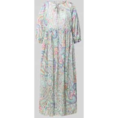 Midi-jurk van pure katoen met all-over paisleyprint