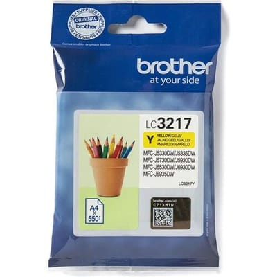 Brother inktcartridge, 550 pagina's, OEM LC-3217Y, geel 5 stuks
