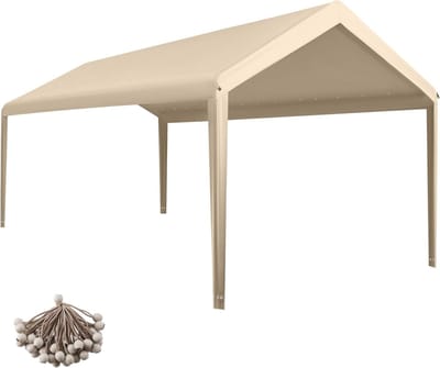 Vervangende Luifel - Carport Cover - Bescherming Buiten - Waterdicht UV Bestendig - 10x20 Voet - Beige