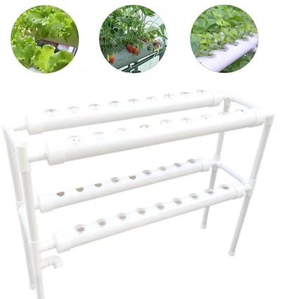 Archi Kweekbak - Moestuinbak - Hydrocultuur Systeem – 2-Laags – 36 Plantgaten – Automatische Irrigatie – PVC – 220V - Incl dompelpomp