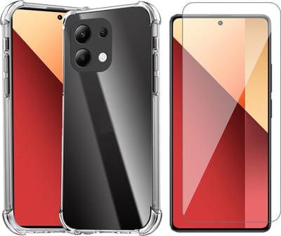 Hoesje geschikt voor Xiaomi Redmi Note 13 Pro 5G / Poco X6 5G - Screenprotector Glas - Shockproof Transparant