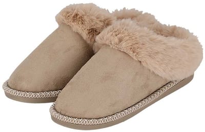 Apollo Pantoffels Dames - Home slippers - Teddy sloffen - Beige - Suède - maat 37/38