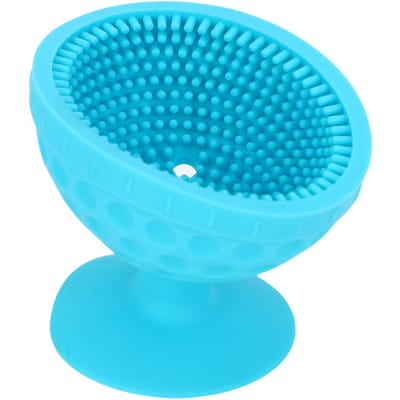 Siliconen Clubbal Schrobborstel Draagbaar Effectief Multifunctioneel Clubbal Reinigingsgereedschap Wit blauw