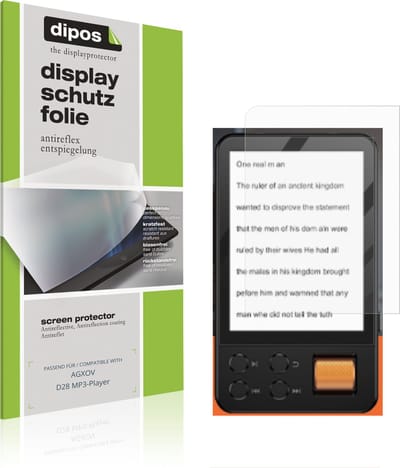 dipos – 4x Matte Beschermfolie geschikt voor AGXOV D28 MP3-Player | Krasbestendige & antireflecterende Screenprotector Ultra-Thin