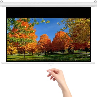 Projectiescherm Handmatig - Intrekbaar Filmscherm - Thuisbioscoop Creëren - Automatisch Vergrendelend - 60 inch 16:9 - Wit