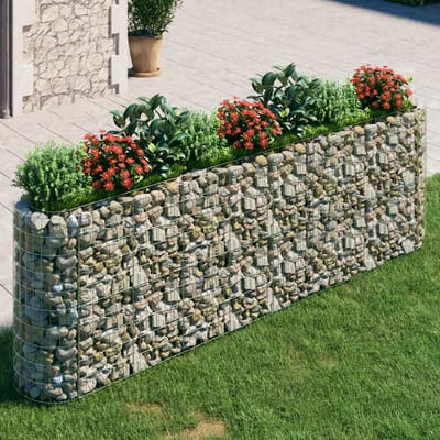 vidaXL - Gabion - plantenbak - verhoogd - 330x50x100 - cm - gegalvaniseerd - ijzer