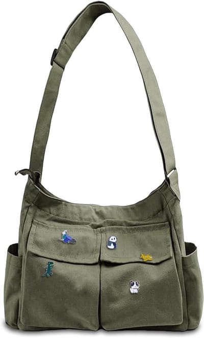 Messenger tas van canvas voor dames en heren - schoudertas met meerdere vakken