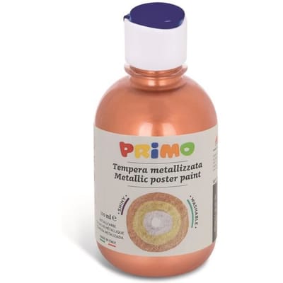 Primo kant-en-klare METALLIC plakkaatverf, fles 300 ml met doorstroomdop koper