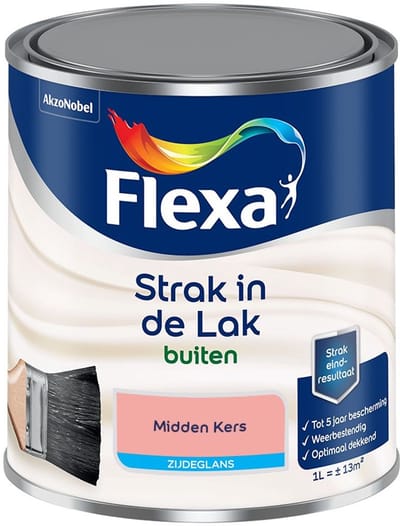 Flexa - Strak In De Lak Buitenlak Zijdeglans - Midden Kers - Mengverf - 1 L