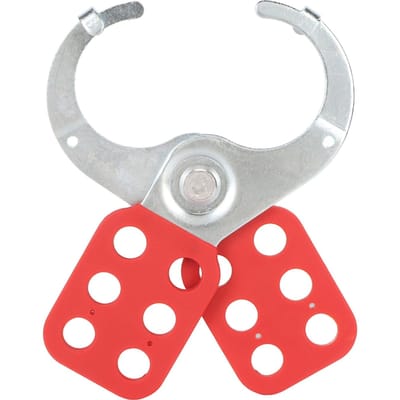 Afsluitbare Beugel 6 Gaten Staal Industriële Veiligheidsslot Afsluitbaar Hangslot Tag Out Beugel Rood Zilver white