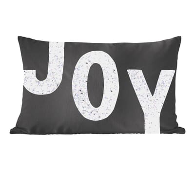 Sierkussens - Kussentjes Woonkamer - 60x40 cm - Kerstmis - Quotes - Joy - Zwart - Feest