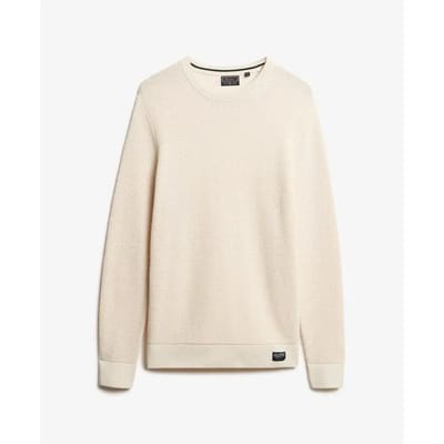 Superdry - Gebreide trui met ronde hals en textuur - Heren - Sweaters