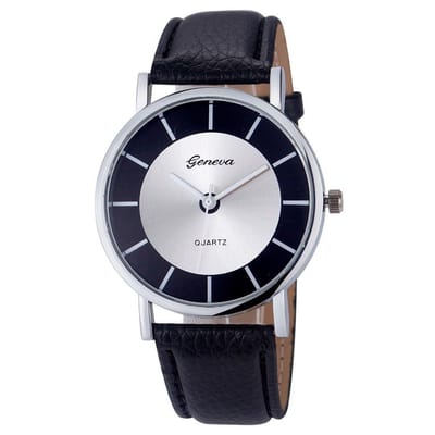 Fako Bijoux® - Horloge - Geneva - Metal - Zwart
