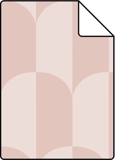 Proefstaal ESTAhome behang art deco bogen zacht roze en licht roze - 26.5 x 21 cm - 139986-S