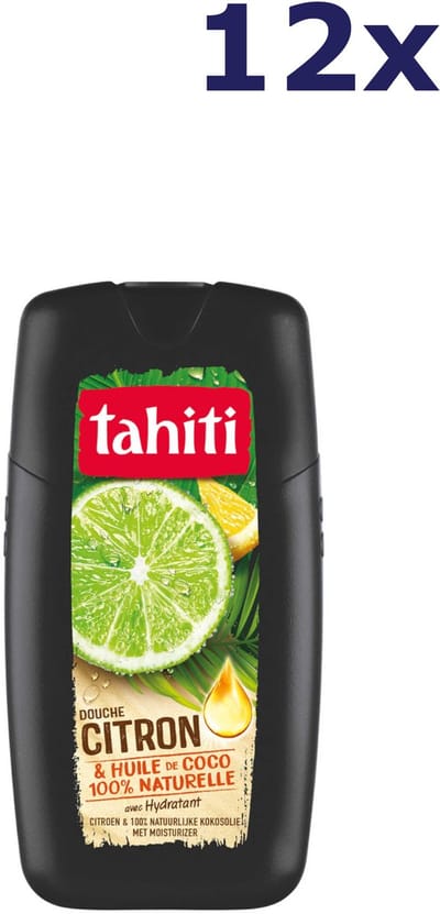 12x Tahiti Douchegel - 250ml - citroen & kokosolie