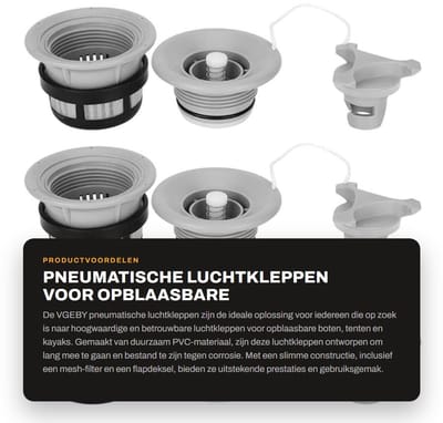 Dailygoods- Accessoires - Luchtventiel - Inflatable Boot - Tent - Kajak - Hoogwaardige PVC - 3 Stuks - Luchtklep