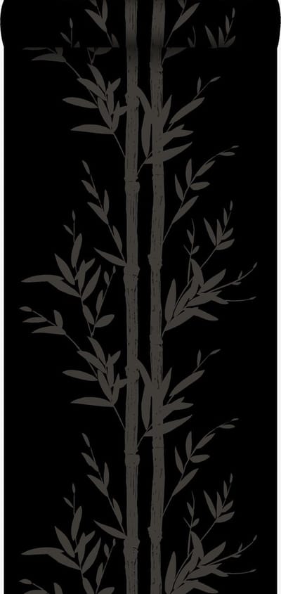 Origin Wallcoverings behang bamboe mat zwart en grijs - 53 cm x 10.05 m - 345748