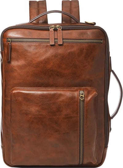 FOSSIL Laptop rugzak Rugzak met laptopvak Buckner Backpack Cognac Bruine