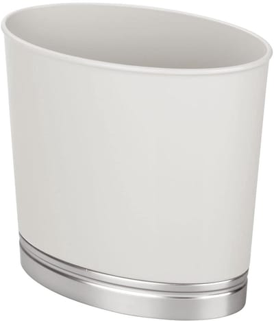 Prullenbak Ovaal - Afvalbak Toilet - Afval Verzamelen - Modern Design - 16 x 28 x 25 cm - Grijs