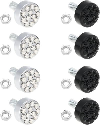 Dailygoods- Schroeven Set van 2 - Diefstalbeveiliging - Kentekenplaatschroeven - Glanzend - Diamanten - Roestbestendig - Kentekenplaatbevestiging