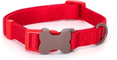 Nobleza Klikhalsband voor honden - Maat M - Verstelbaar 30 / 50 cm - Nylon - Rood