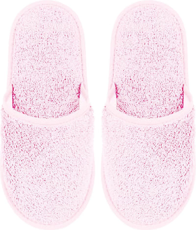 Badslippers Badstof Uni Pure met Zool Roze Maat 43 - 1 Paar