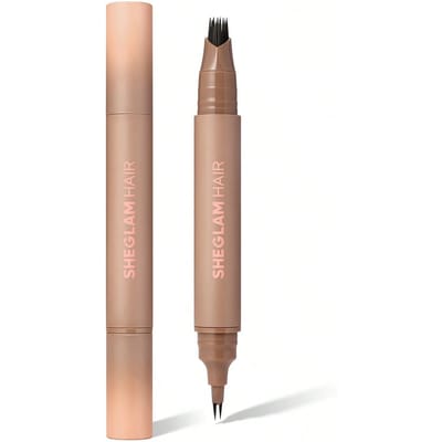 2-in-1 Volume Boost Root Touch Up Pen - Ebony, Haarlijnstift, Vul de haarlijn in, Gebruik als eyeliner, Vul de wenkbrauwen in, Teken de onderste wimpers, Multifunctioneel, Water-, zweet- en oliebestendig, 24 uur intense kleur, Langdurige dekking, Snelle dekking van de haaraanzet Geschenk Roze Make-up Strand Festivals Haarverzorging Vakantie Zomer Haaraccessoires Terug naar school Reis