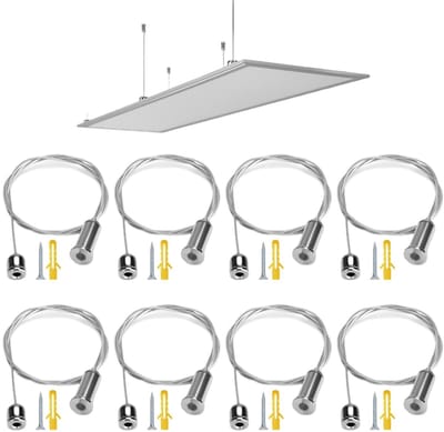 Hanging Cables Set van 8 Stuks voor Lampen - Stalen Draad en Ophangsystemen voor LED Panelen en Verlichting