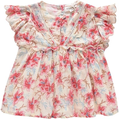 Louise Misha Dress Siloé Raspberry Flowers Size: 9M | Dresses Outlet | Unisex | Roze