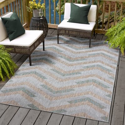Muratap Uni binnen en buiten vloerkleed solid outdoor laagpolig tapijt beige- 80x150 cm