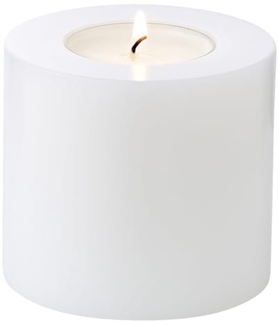 permanente kaars (hoogte 9 cm, ø 10 cm), wit, theelichthouder, hittebestendig 90°