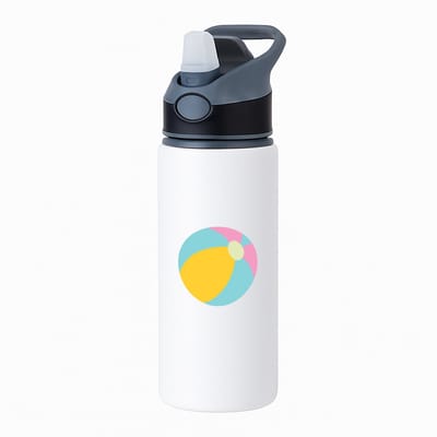 Hacebo® - Strandbal waterfles met rietje zwart - Sport - Sporters - Strand - beachbal - volleybal - water fles - 650ML