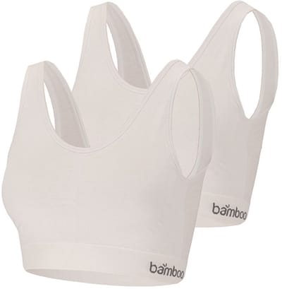 Apollo dames Seamless bra bamboe - voorgevormde cups - 2-pack - maat XL - wit