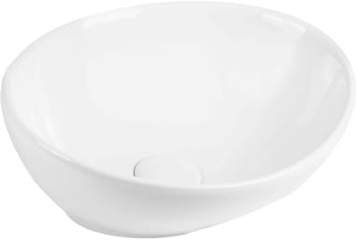 Waskom Alma White Ovaal - 32.5x39x14cm - Wasbak - Waskommen - Wastafel Keramiek - Glans Wit