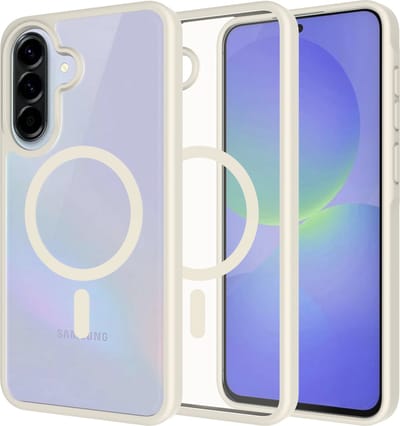 Cazy hoesje geschikt voor Samsung Galaxy A37 - Compatibel met MagSafe - Military Grade Backcover - Ivory