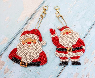 Diamond painting set Santa Cheer - DIY Hanging Acrylic Charm Chains Kit (Kit of 6) - Letistitch