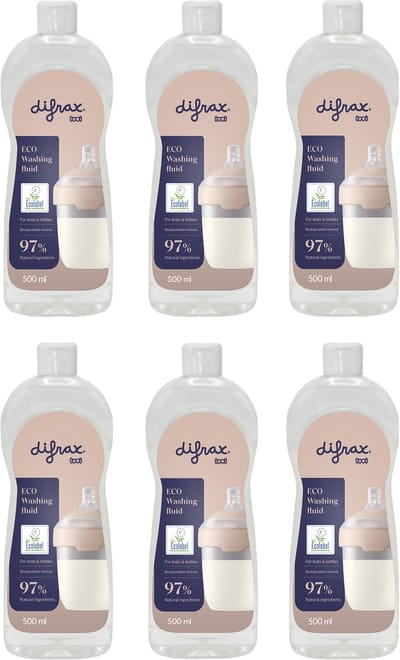 Difrax LOVI ECO Afwasmiddel - 6 Stuks - Babyproducten - Babyflessen, Fopspenen - Geurvrij - PH-neutraal