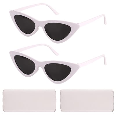Dailygoods- Zonnebrillen Retro - 2st Cat Eye Zonnebrillen - Vintage Zonnebrillen - Zonnebrillen voor Dames - Zonnebrillen Zakjes - Lichtgewicht en Comfortabel - Zonnebril