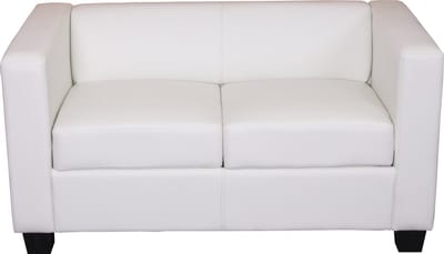 2-zits bank loungebank Lille ~ kunstleder, wit