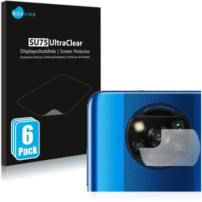 Savvies - Screenprotector voor Xiaomi Poco X3 NFC (ALLEEN Camera Lens) - Folie Beschermfolie transparant 6 Stuks