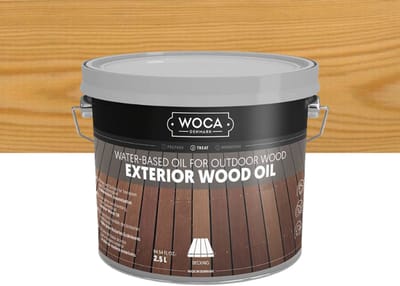 Wovar Woca Exterior oil Naturel | Hout olie voor Thermo, Ayous, Bamboe en meer! 2,5 Liter