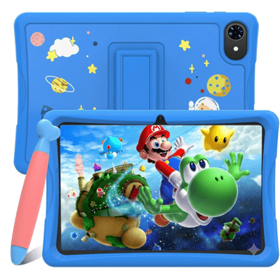 TABWEE K10 Tablette pour Enfants 10,1 Pouces Android 15, 4 Go de RAM 64 Go de ROM, Grand Écran Widevide L1, Octa-core RK3562, 5000 mAh, WiFi 5G bleu