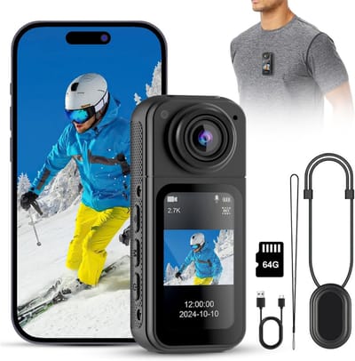 Bodycam - Action Cam - Bewegingsdetectie - 180º Draaibare Lens - Bodycam Politie - Spycam - Full HD -