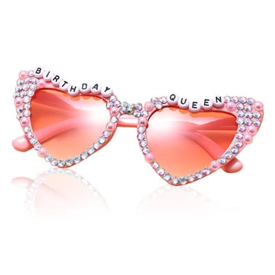 Dailygoods- Zonnebril Roze Hartvormig - Verjaardag Zonnebril - Cat Eye Zonnebril - Feest Zonnebril - Lichtgewicht - Duurzaam Montuur - Feestzonnebril