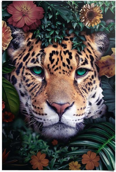 Poster Jungle luipaard - 91,5 x 61 - Papier - REINDERS