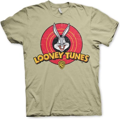Looney Tunes T-shirt met verweerd logo, kaki