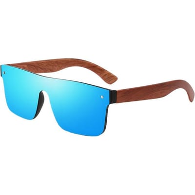 Nieuwe Heren UV400 Zonnebril Trendy Bamboe Hout Flexibele Pootjes Outdoor Sport Rijden Bril 1PC