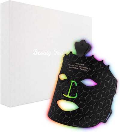 Draadloos 7-kleuren LED Gezichtsmasker voor Rood Licht Therapie - Lichtgewicht & Zacht